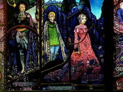 Detail from the Geneva Window showing 'The Dreamers' and 'Countess Cathleen' - Harry Clarke