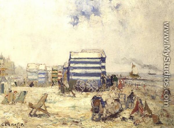 Bathing Huts on the Beach, 1920 - R. Clarot