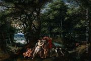 Venus and Adonis in a Wooded Landscape, 1607 - Hendrick De Clerck