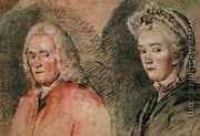 Voltaire (Francois Marie Arouet de Voltaire 1694-1778) and Madame Denis (Marie-Louise Mignot Denis 1712-90), c.1758-70 - Charles-Nicolas II Cochin