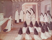 Administration of Holy Communion to a Nun, from 'L'Abbaye de Port-Royal', c.1710 - (after) Cochin, Louise Madelaine