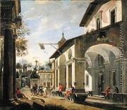 Courtyard of an Inn with Classical Ruins - Viviano Codazzi