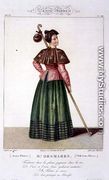 Mademoiselle Desmares in the role of a Pilgrim, plate 88 from 'Theatrical Gallery', 1812-34 - (after) Coeure, Sebastien