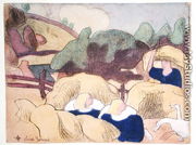 Women Making Haystacks, from the series 'Les Brettoneries', 1889 - Emile Bernard