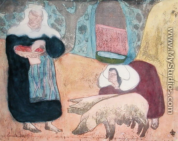 Women with Pigs, 1889 - Emile Bernard