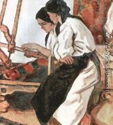 Peasant women working at a loom - Stefan Dimitrescu