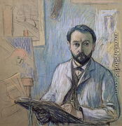 Self portrait in his studio - Claude Emile Schuffenecker