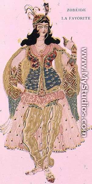 Zobeide, the favourite concubine and leader of the harem of Shariar, costume design for Diaghilev