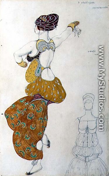 Costume design for one of the three odalisques for 