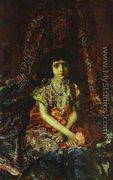 Portrait of a Girl against a Persian Carpet, 1886 - Mikhail Aleksandrovich Vrubel