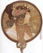 Byzantine Head: The Brunette. 1897 - Alphonse Maria Mucha