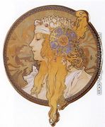 Byzantine Head: The Blonde. 1897 - Alphonse Maria Mucha