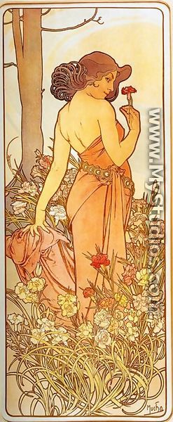 Carnation. From The Flowers Series. 1898 - Alphonse Maria Mucha