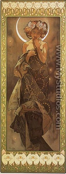 The Moon. From The Moon and the Stars Series. 1902 - Alphonse Maria Mucha