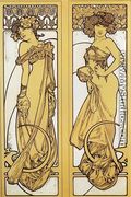 Two Standing Women. Design for Documents décoratifs. Plate 45. 1902 - Alphonse Maria Mucha