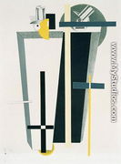 Abstract composition in grey, yellow and black - Eliezer (El) Lissitzky