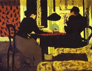 Under the Lamp or Two Women Under the Lamp (Sous la lampe ou Deux Femmes sous la lampe) 1892 - Edouard  (Jean-Edouard) Vuillard
