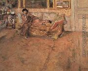Interior with Madame Hessel and her Dog, 1910 - Edouard  (Jean-Edouard) Vuillard
