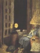 Femme lisant, le soir - Edouard  (Jean-Edouard) Vuillard