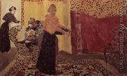 Three Women in an Interior with Rose Wallpaper, 1895 - Edouard  (Jean-Edouard) Vuillard