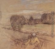 Mother and Daughter in a Park - Edouard  (Jean-Edouard) Vuillard