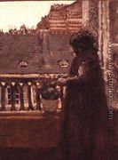 Madame Vuillard on her Balcony, c.1899 - Edouard  (Jean-Edouard) Vuillard