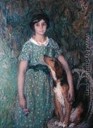 Young girl with a dog, 1913 - Edmond-Francois Aman-Jean