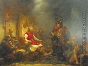 King Aella's messenger before Ragnar Lodbrok's sons 1857 - Johan August Malmstrom