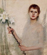 Young Girl with a Flower - Franz von Stuck