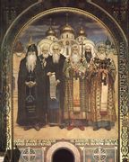 Russian Saints (monks and bishops) (St. Volodymyr's Cathedral fresco) - Viktor Vasnetsov