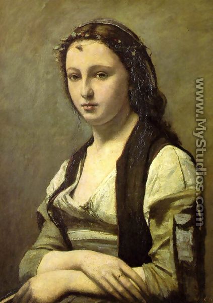 Woman with a Pearl - Jean-Baptiste-Camille Corot
