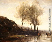Cowherd Resting at the Foot of Cool Hills, c.1855-65 - Jean-Baptiste-Camille Corot