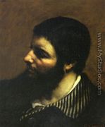 Self Portrait with Striped Collar - Gustave Courbet