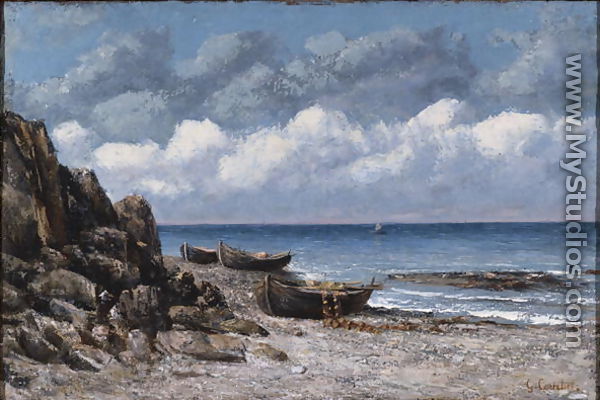 Boats at St. Aubain - Gustave Courbet