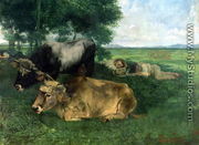 La Siesta Pendant la saison des foins (and detail of animals sleeping under a tree), 1867 - Gustave Courbet