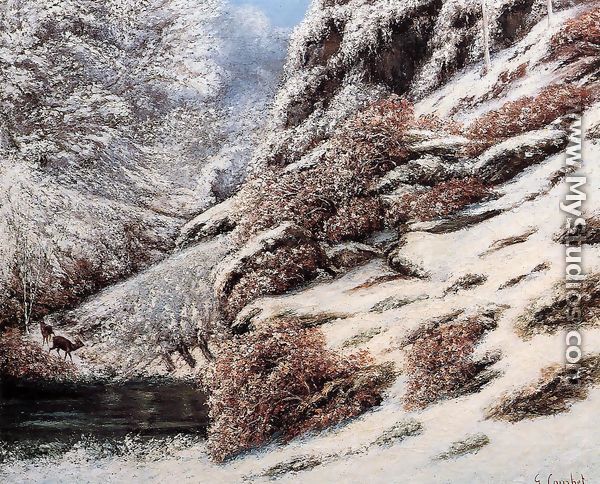 Deer in a Snowy Landscape, 1867 - Gustave Courbet