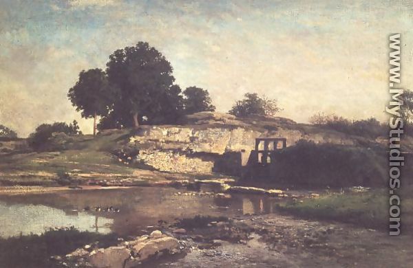 The Lock at Optevoz, 1859 - Charles-Francois Daubigny