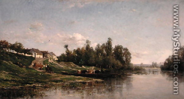 River Scene, 1859 - Charles-Francois Daubigny