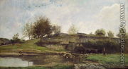 The Lock at Optevoz, 1855 - Charles-Francois Daubigny