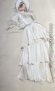 Woman standing leaning from behind - Paul Cesar Helleu