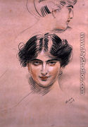 Portrait Study of a Lady (thought to be Mademoiselle Medje Conquy), 1913 - Paul Cesar Helleu
