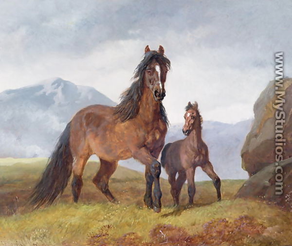 A Welsh Mountain Mare and Foal, 1854 - John Frederick Herring Snr