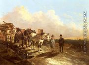 A Timber Cart Halted On A Road At Dusk, 1849 - John Frederick Herring, Jnr.