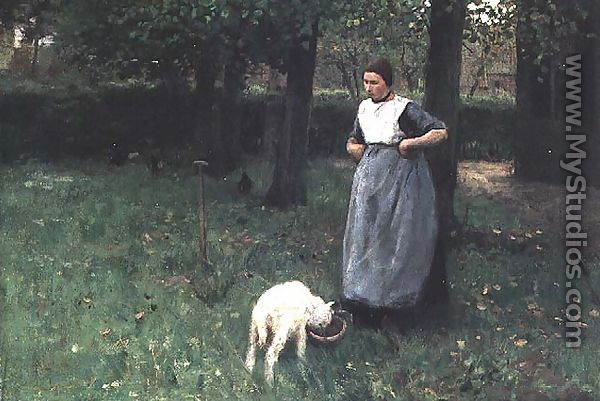 Larener Woman with a Goat, c.1885 - Anton Mauve