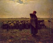 Shepherdess with her Flock, 1863 - Jean-Francois Millet