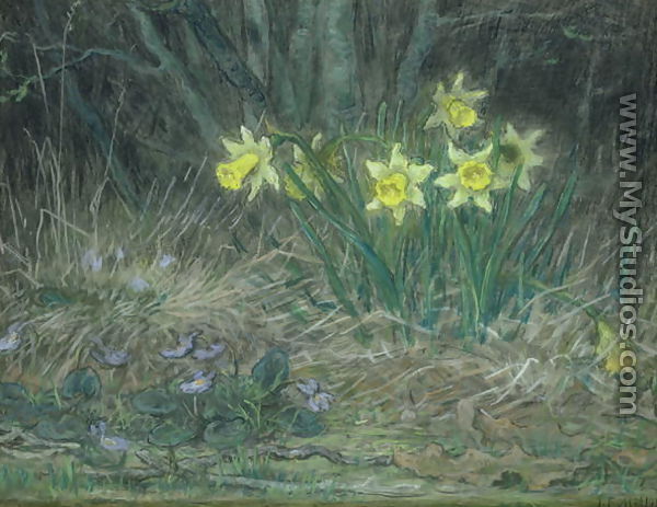 Narcissi and Violets, c.1867 - Jean-Francois Millet