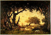 The Edge of the Forest at Fontainebleau, Setting Sun, 1850-51 - Theodore Rousseau