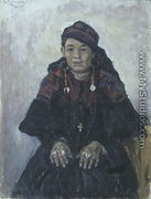 Portrait of a Cossack Woman, 1909 - Vasilij Ivanovic Surikov