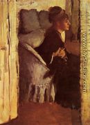 Woman putting on gloves - Edgar Degas