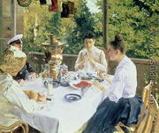 At the Tea-Table, 1888 - Konstantin Alexeievitch Korovin